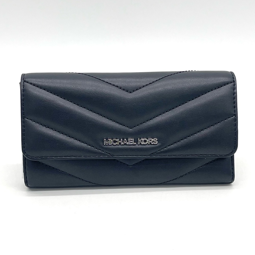 Michael Kors Black Quilted Large Trifold Wallet